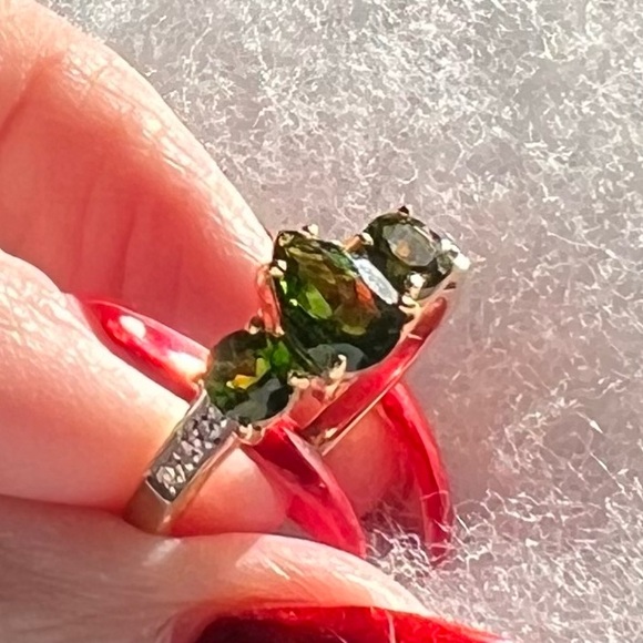 Russian Diopside & Diamond Ring in 14K Yellow Gold - Excellent Condition - Picture 6 of 10